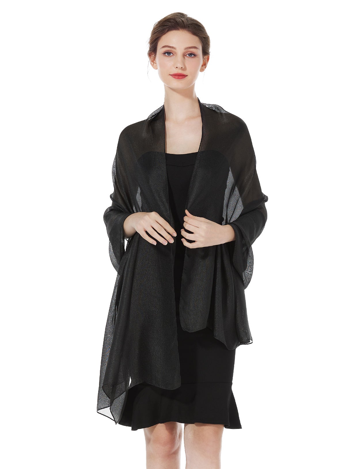 Elegant Silky Scarf for Wedding & Evening Dress, Lightweight Shawl Wrap