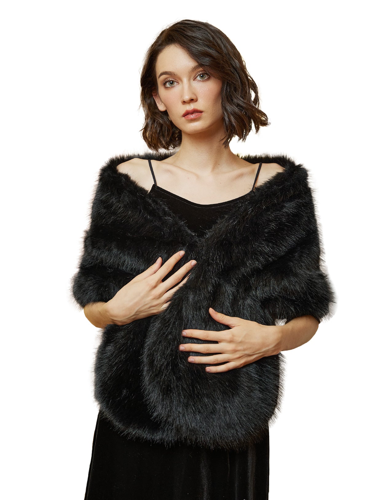 Winter Faux Fur Shawl: Elegant Bridal Wedding Wrap & Stole