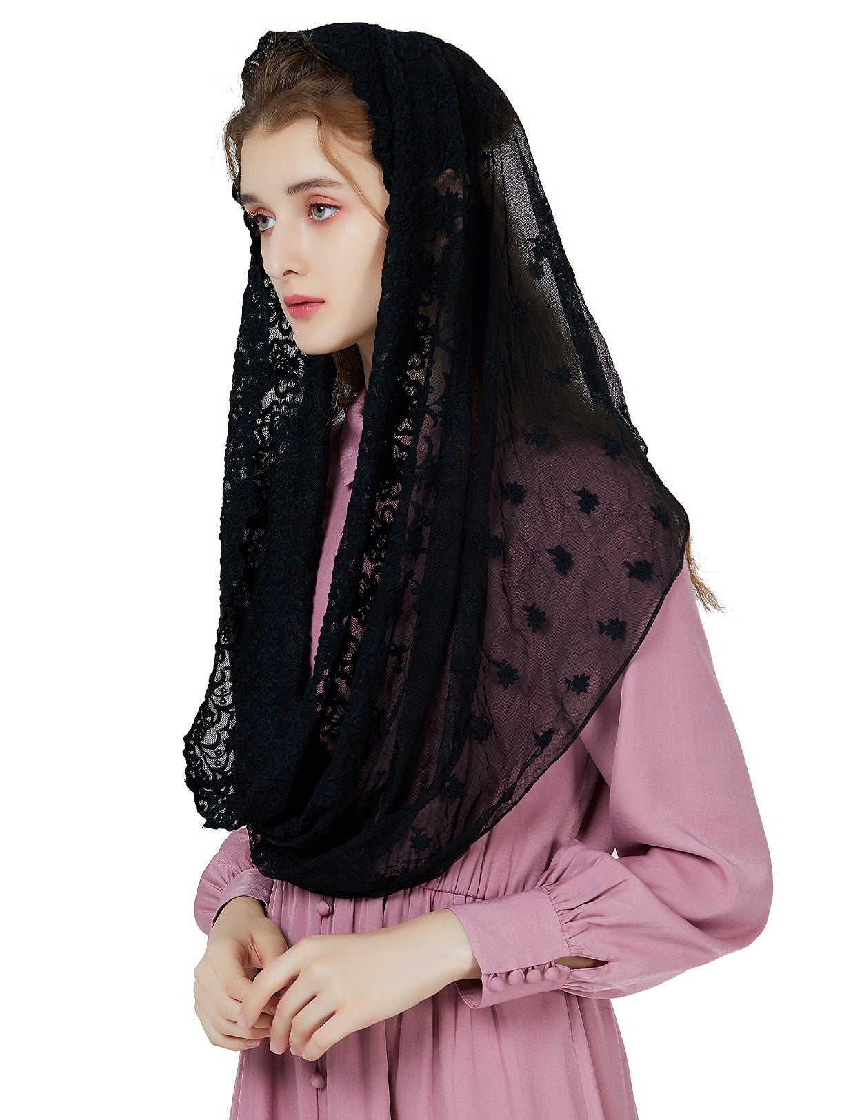 Easter Chapel Veil - Lace Mantilla for Church & Latin Mass
