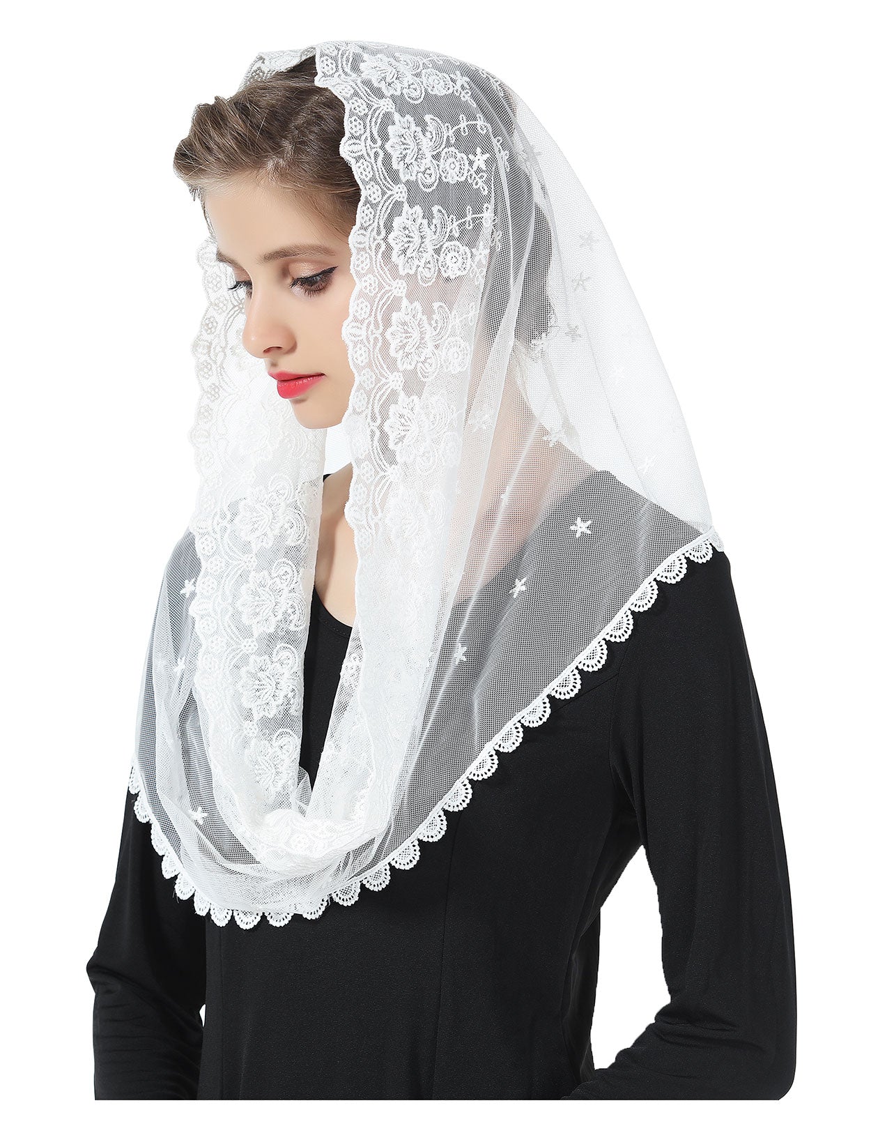 Elegant Catholic Chapel Veil for Church, Wedding & Latin Mass