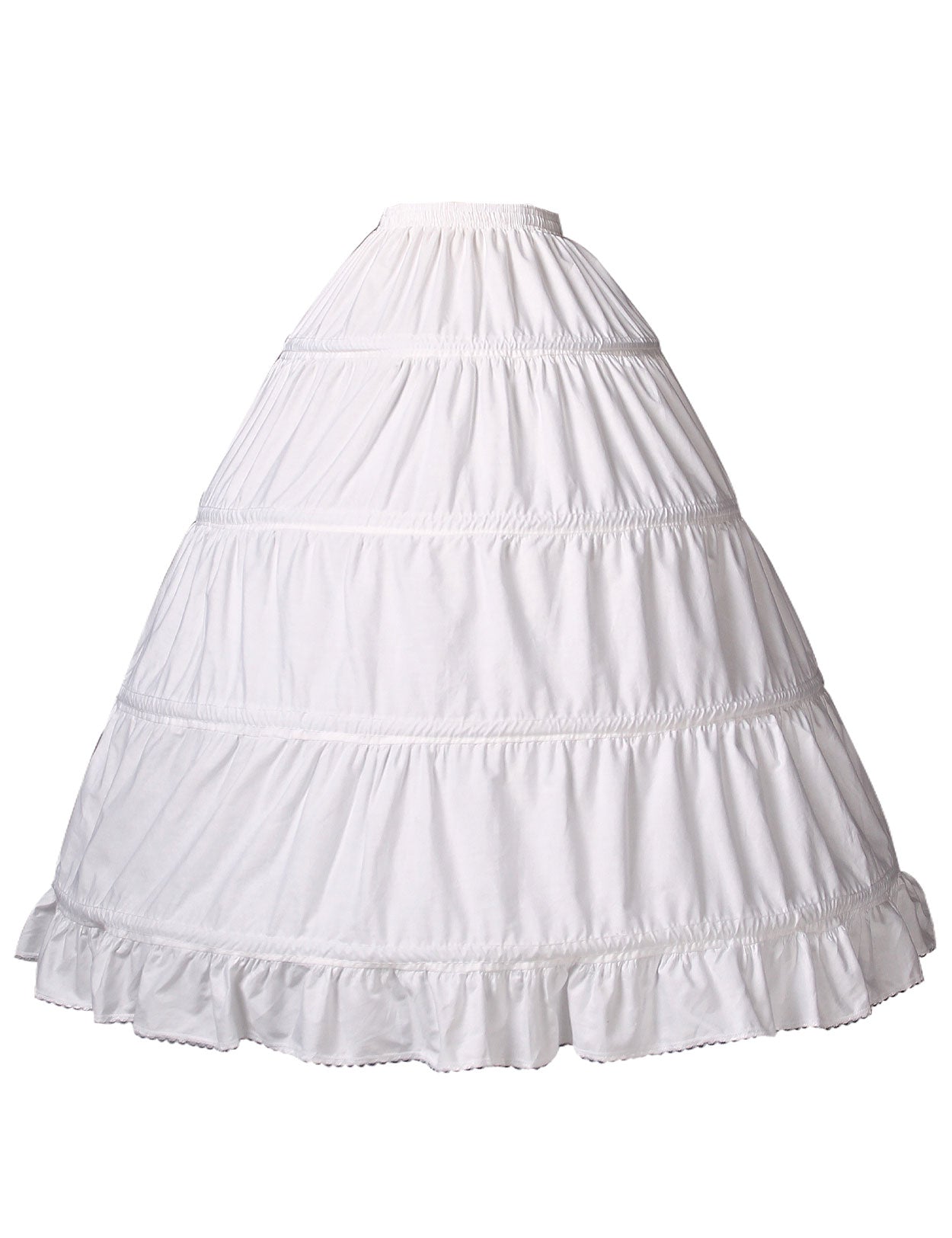 Girls' Cotton Hoop Petticoat | Fluffy Underskirt for Dresses (Ivory)