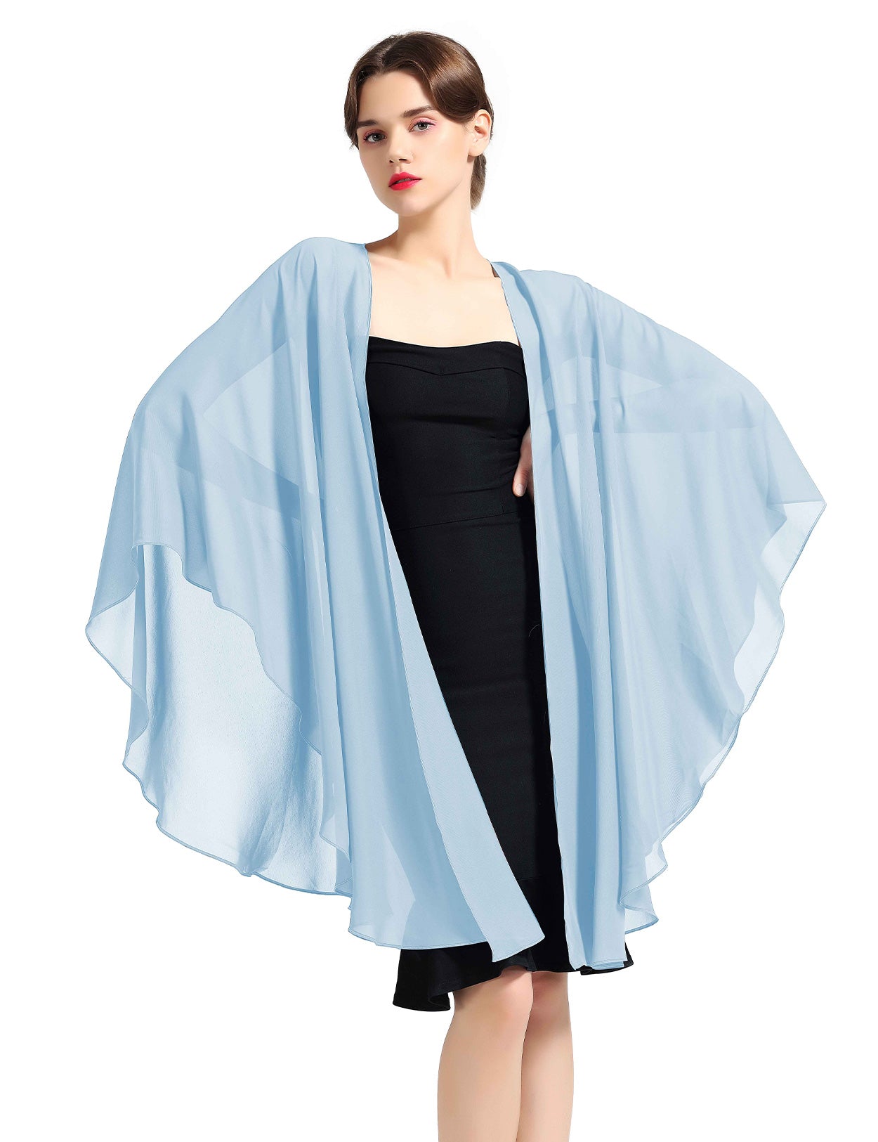 Elegant Chiffon Wedding Shawl - Bridal Evening Scarf Wrap
