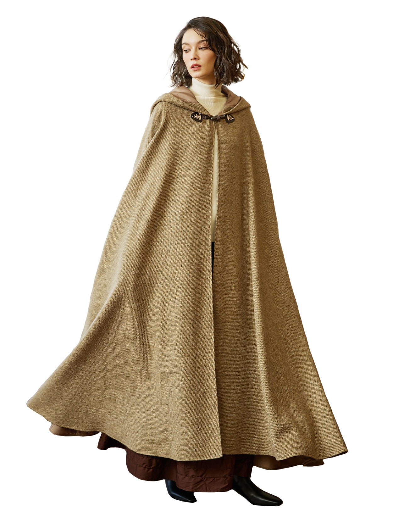 Cape médiévale à capuche pour femme - Cape Renaissance pour Halloween Cosplay