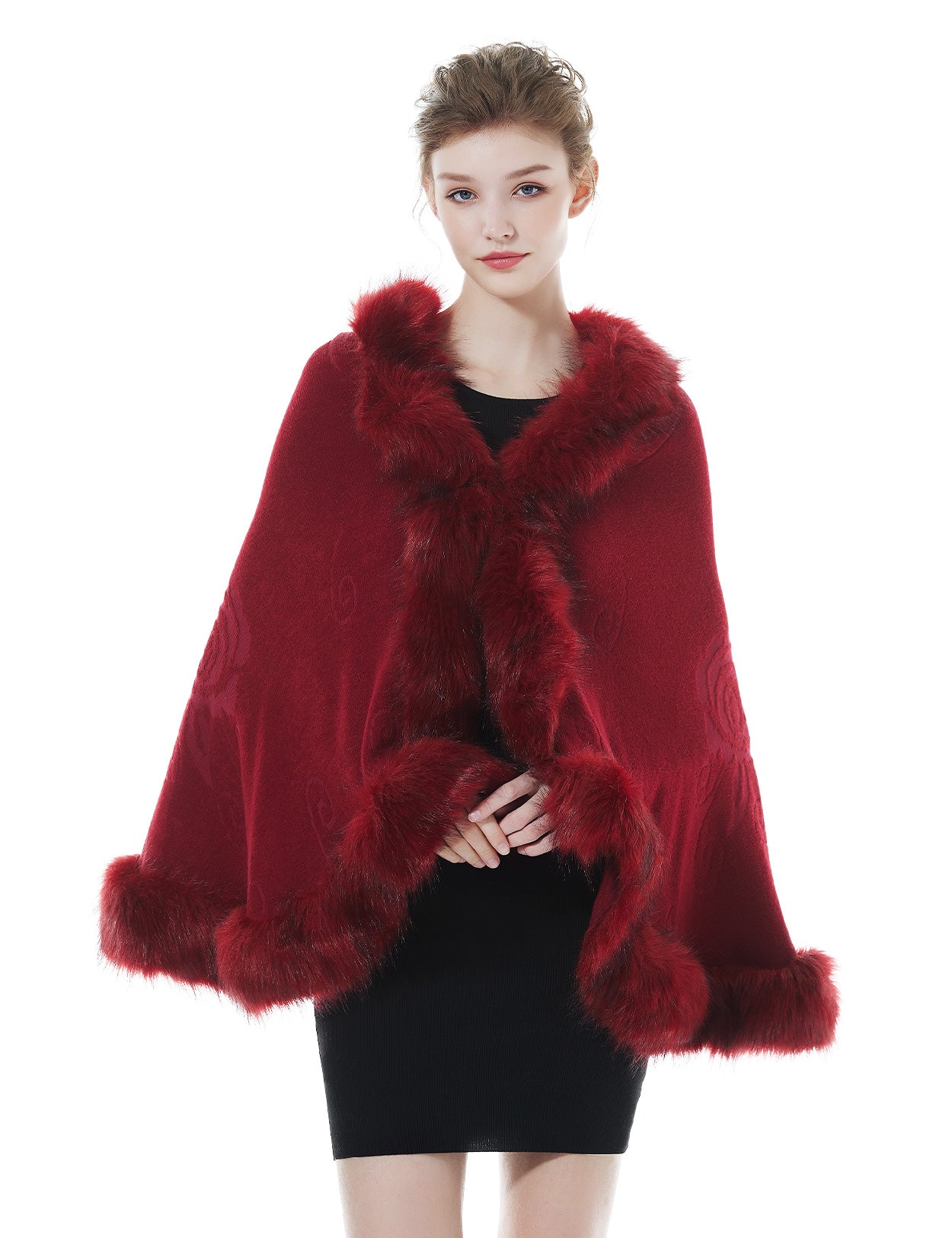 Luxurious Faux Fur Shawl for Winter Wedding Bridal Cape Elegant Wrap