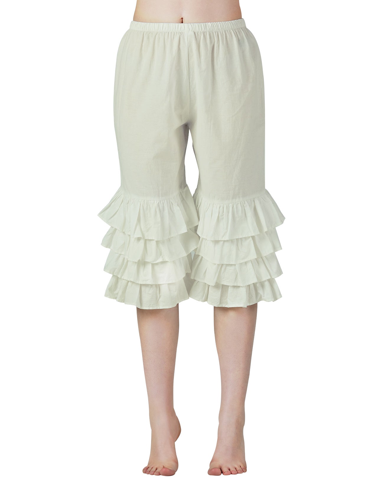 Pantalon de pyjama bloomer à volants en coton pour femme - Confort 4 couches