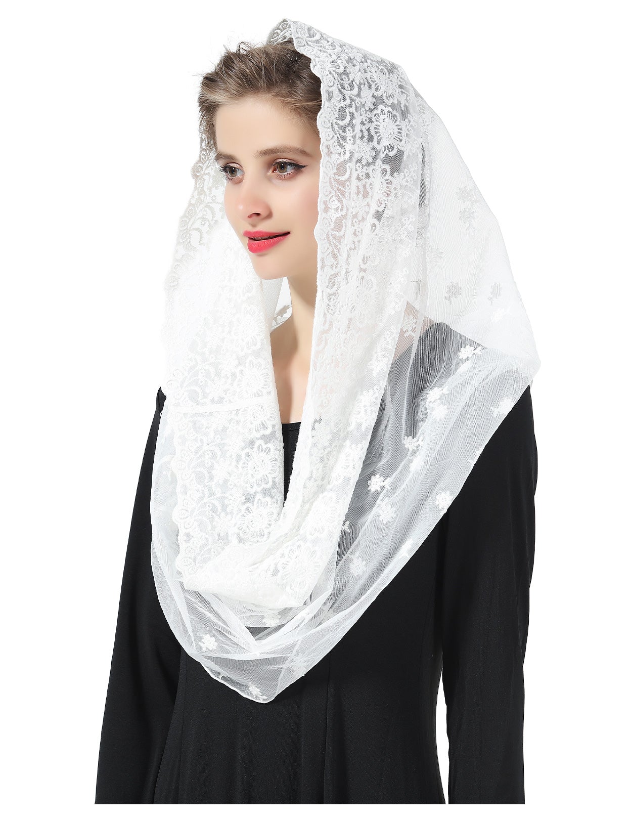 Easter Chapel Veil - Lace Mantilla for Church & Latin Mass
