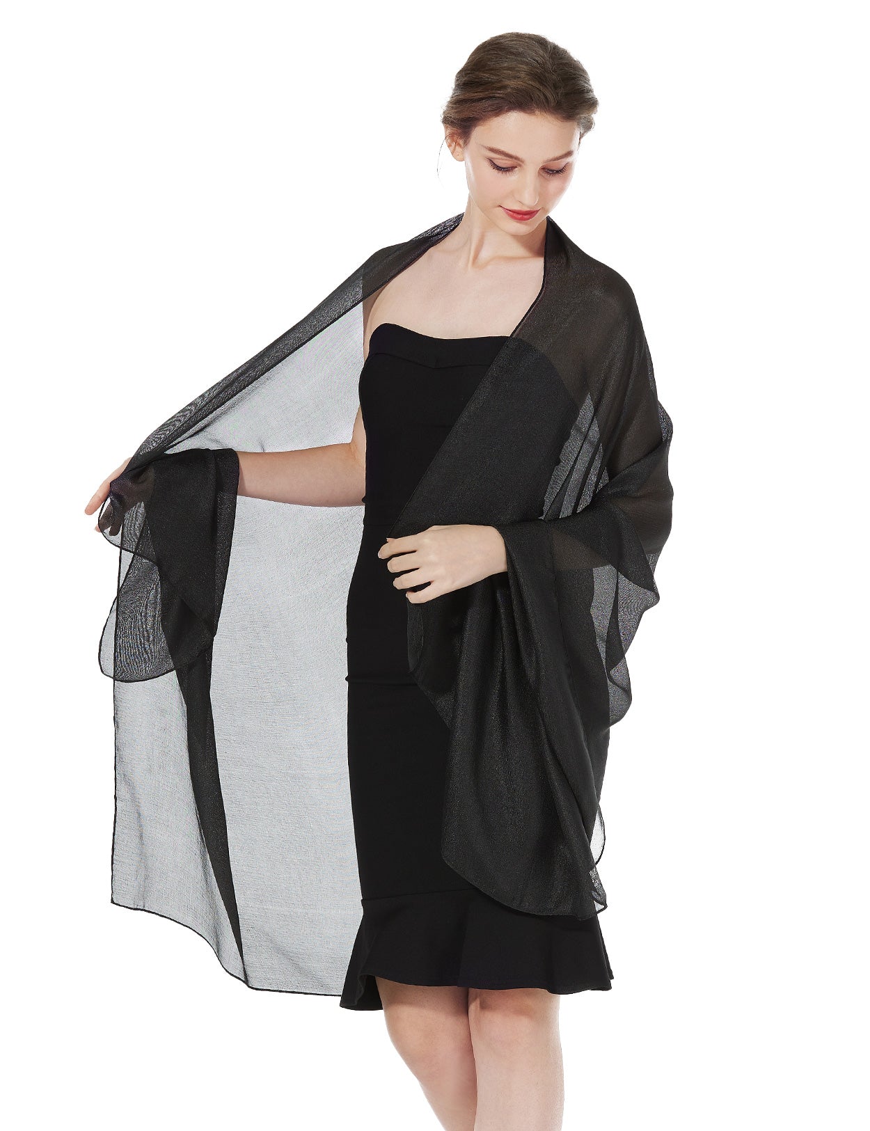 Elegant Silky Scarf for Wedding & Evening Dress, Lightweight Shawl Wrap