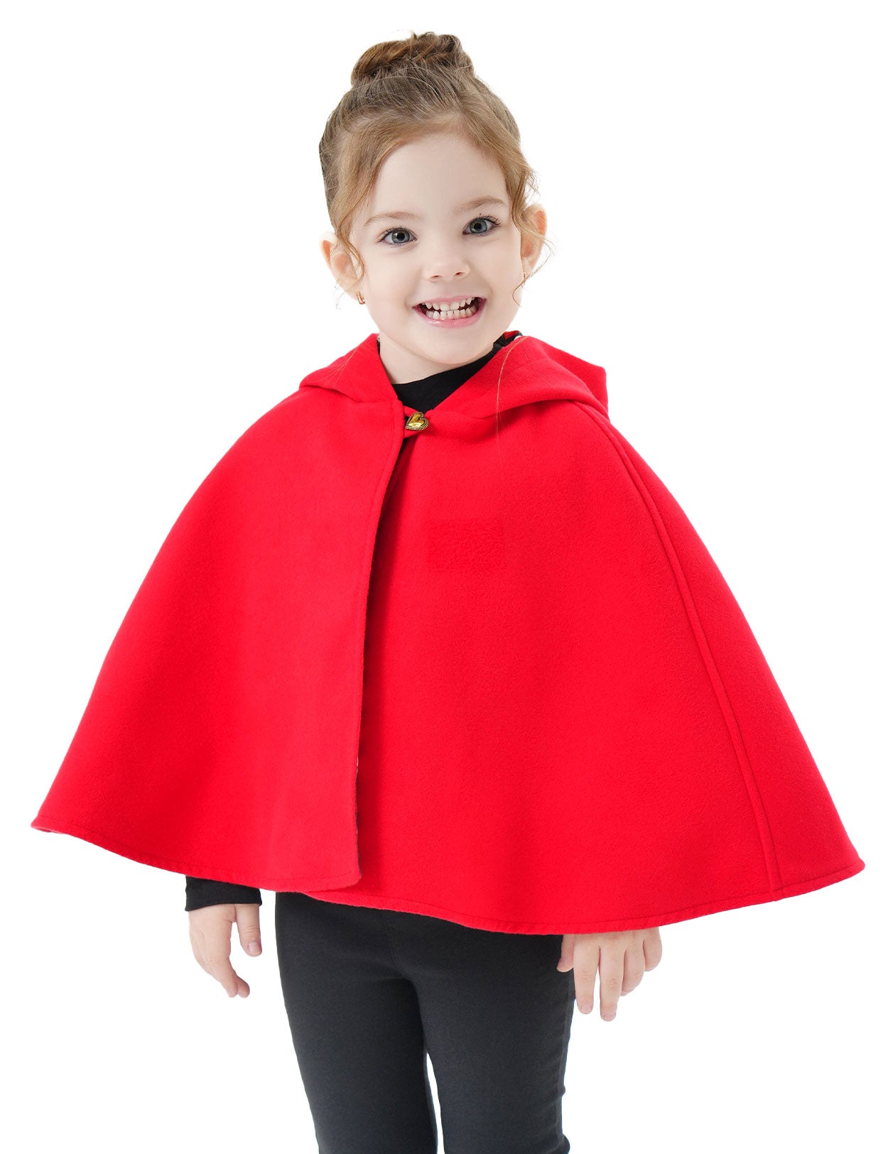 Girl's Hooded Cape Cloak with Cotton Lining for Halloween Christmas