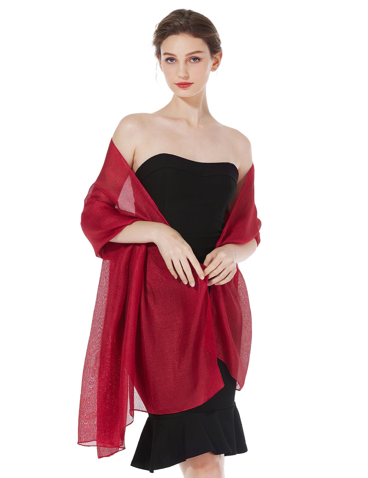 Elegant Silky Scarf for Wedding & Evening Dress, Lightweight Shawl Wrap