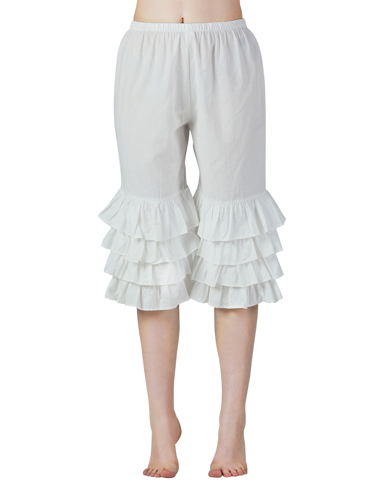 Women's Cotton Ruffle Bloomers Pajama Pants - 4-Layer Comfort
