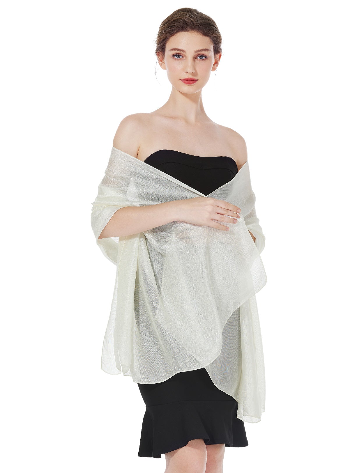 Elegant Silky Scarf for Wedding & Evening Dress, Lightweight Shawl Wrap