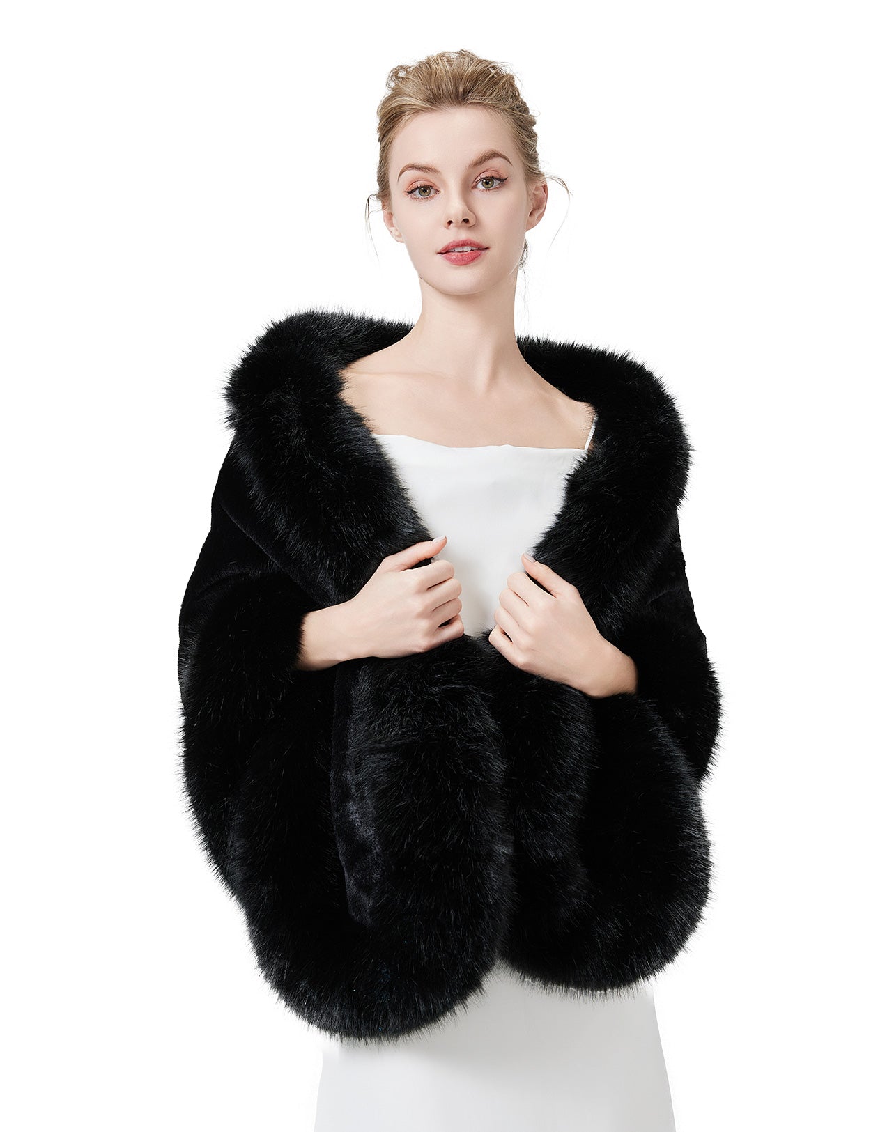 Luxury Faux Fur Shawl for Bridal Wedding & Evening Dresses