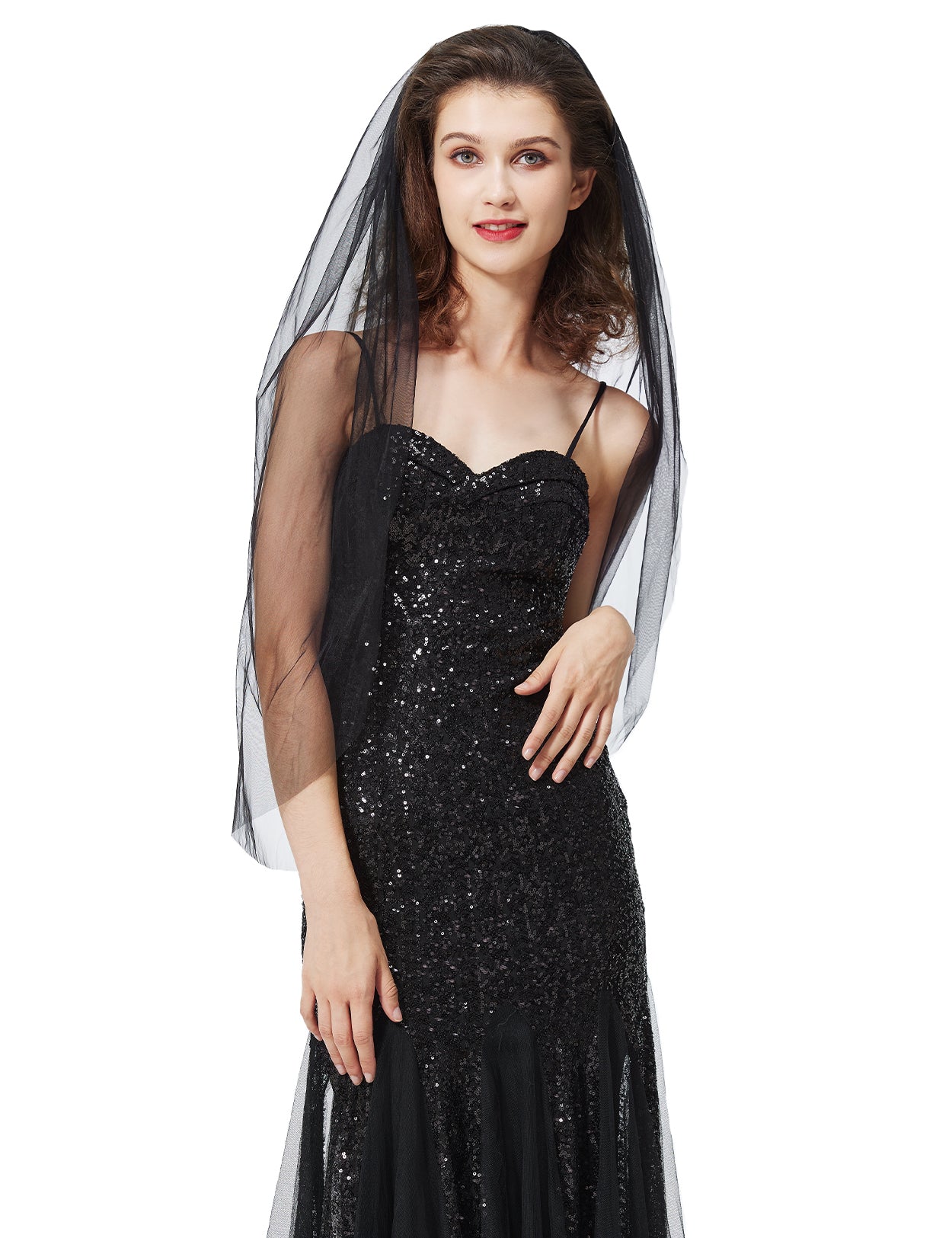 1-Tier Cut Edge Bridal Veil w/ Comb | Fingertip & Cathedral