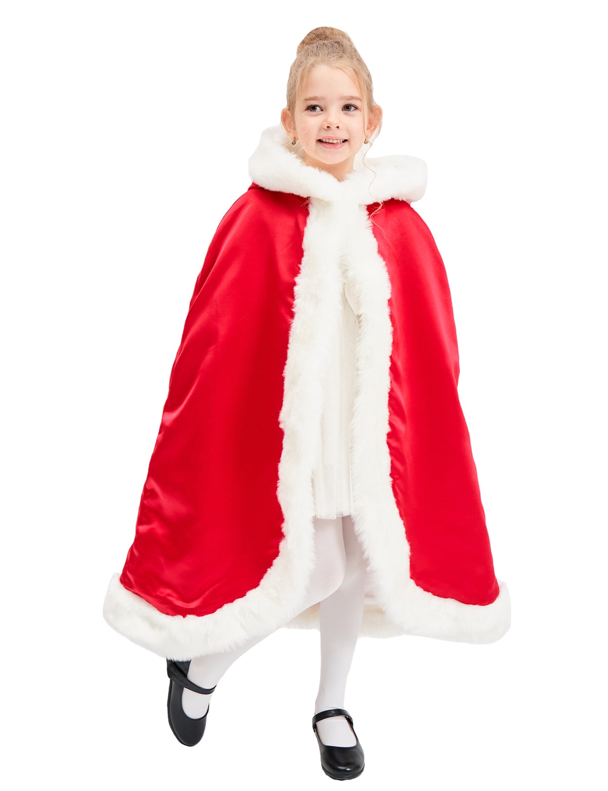 Toddler Fur Cape: Flower Girl & Christmas Hooded Cloak Costume