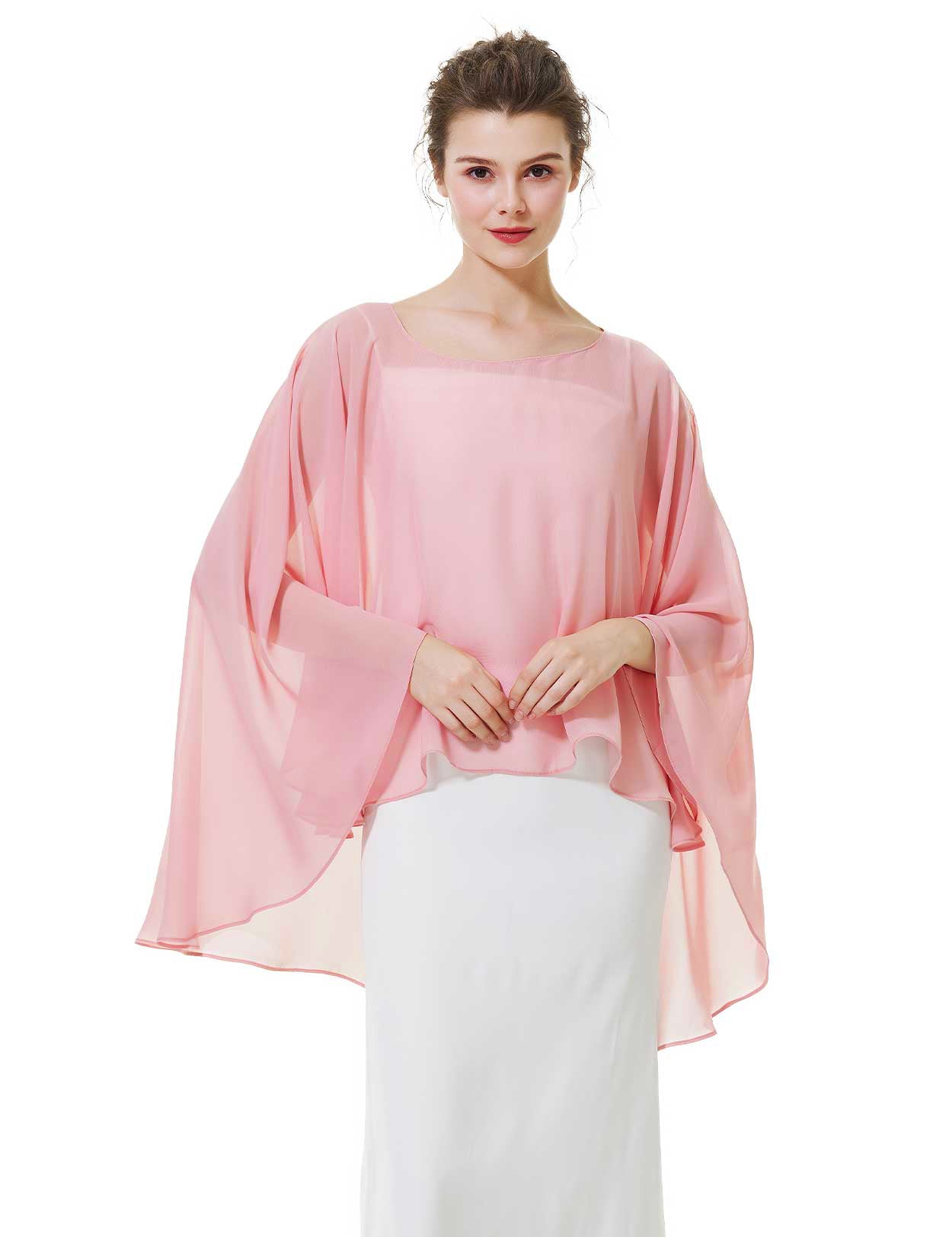 Chiffon Capelet for Women | Fall Wedding Sheer Stole & Evening Cover