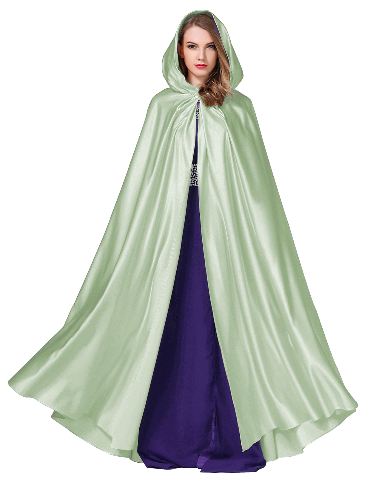 Elegant Hooded Bridal Cape - Full Length Wedding Cloak