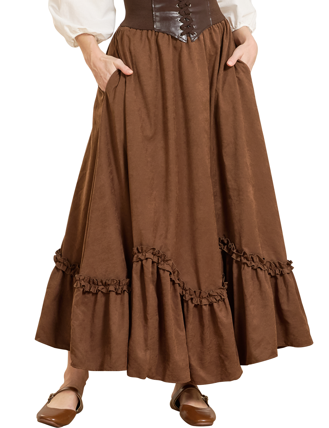 Falda larga estilo victoriano gótico steampunk, vestido medieval renacentista