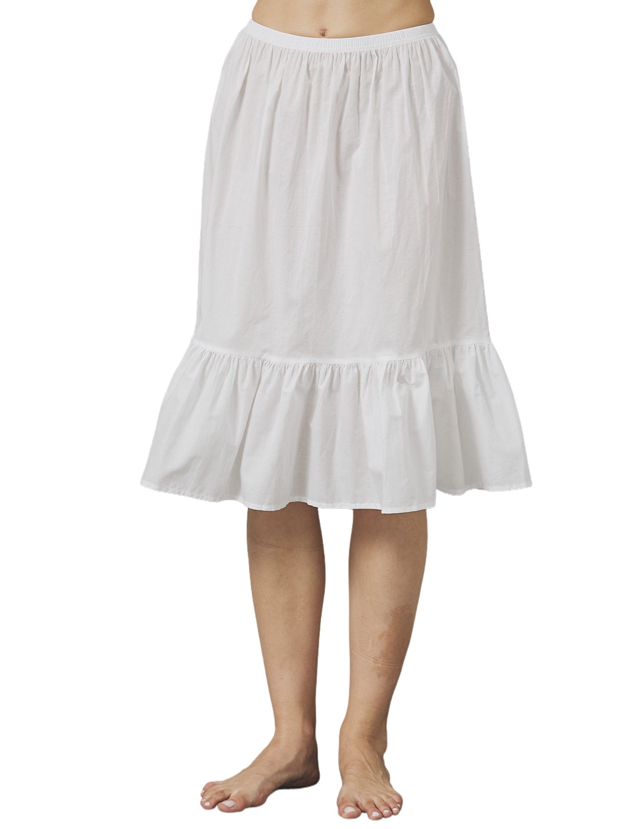 Vintage Cotton Half Slip - Underskirt for Dresses, Comfortable & Breathable (Ivory/Beige/White/Black)
