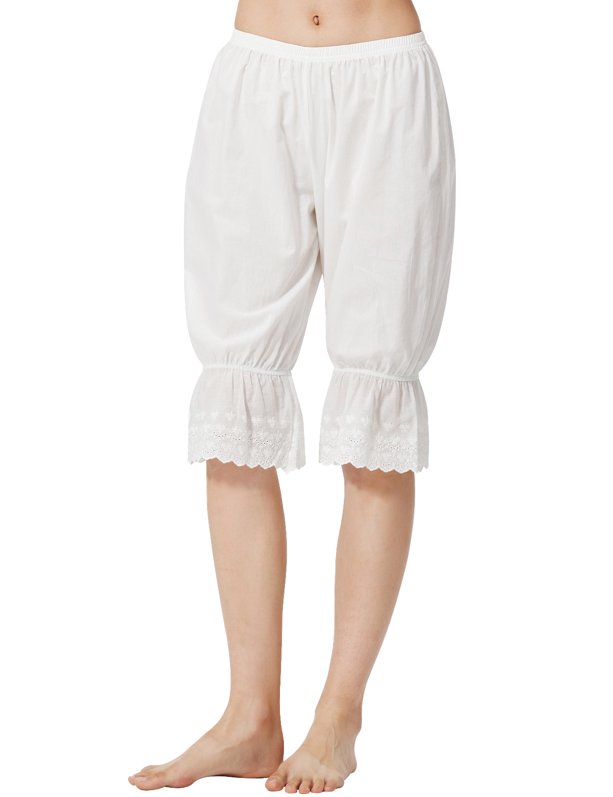 Vintage Cotton Bloomers with Lace Ruffle Hem for Women | Costume