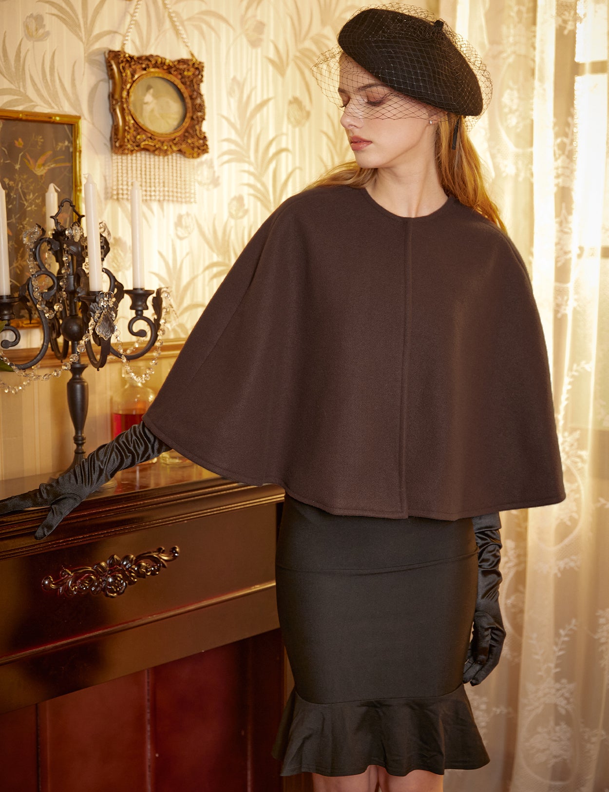 Elegante Xale-Capa Nupcial para Senhora