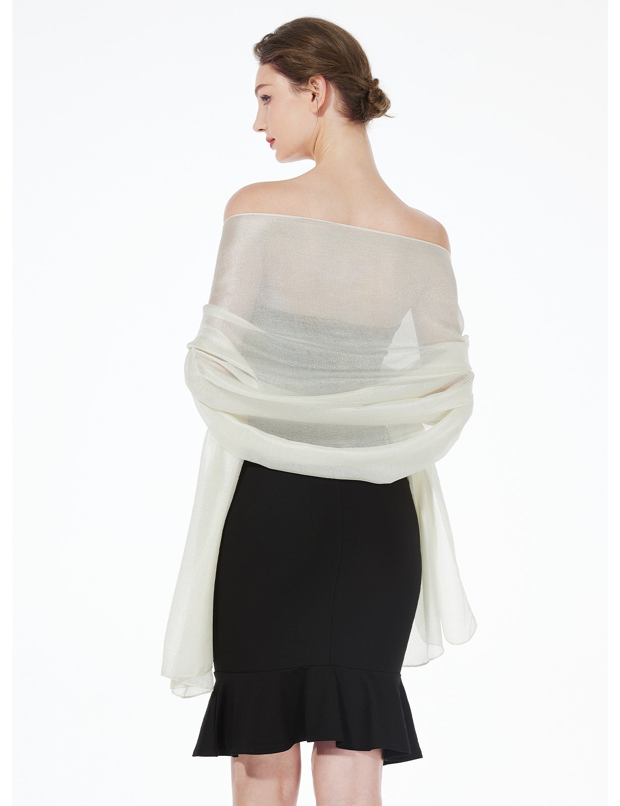 Elegant Silky Scarf for Wedding & Evening Dress, Lightweight Shawl Wrap