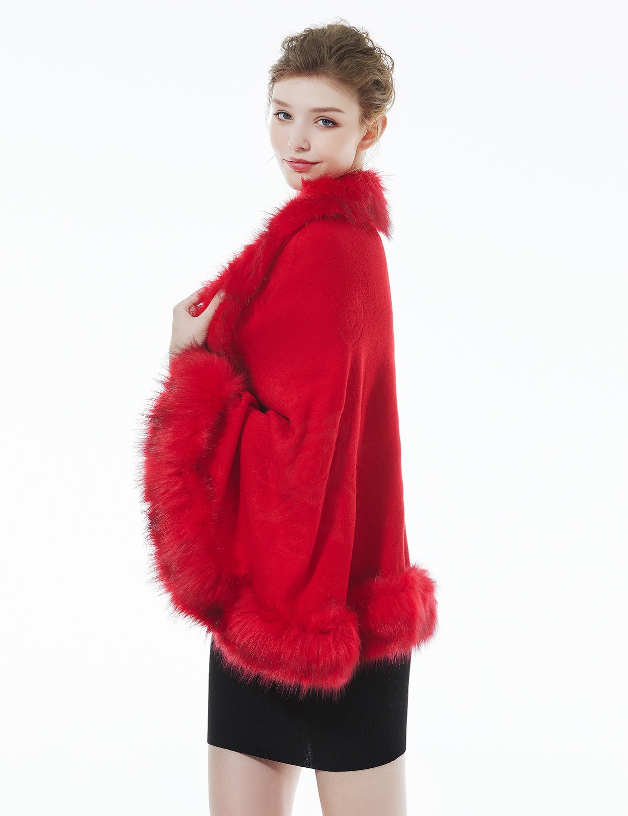Luxurious Faux Fur Shawl for Winter Wedding Bridal Cape Elegant Wrap