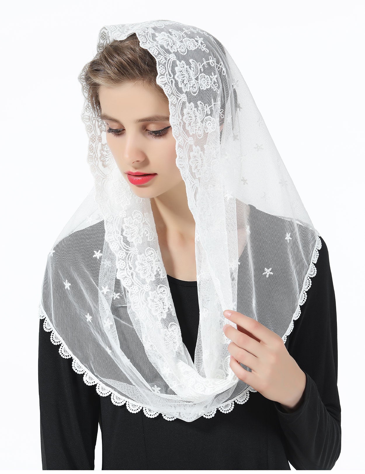 Elegant Catholic Chapel Veil for Church, Wedding & Latin Mass