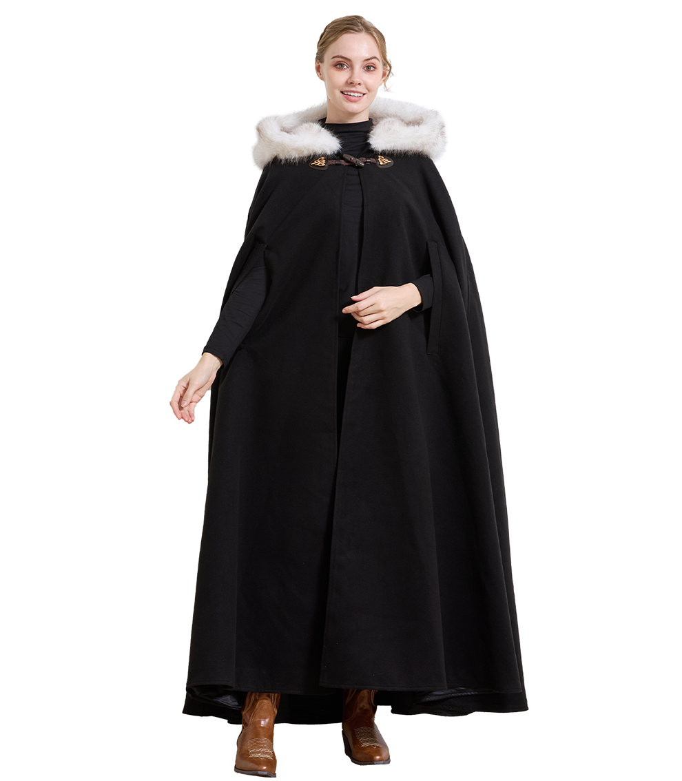 Cape à capuche médiévale pour Castlecore et cosplay gothique