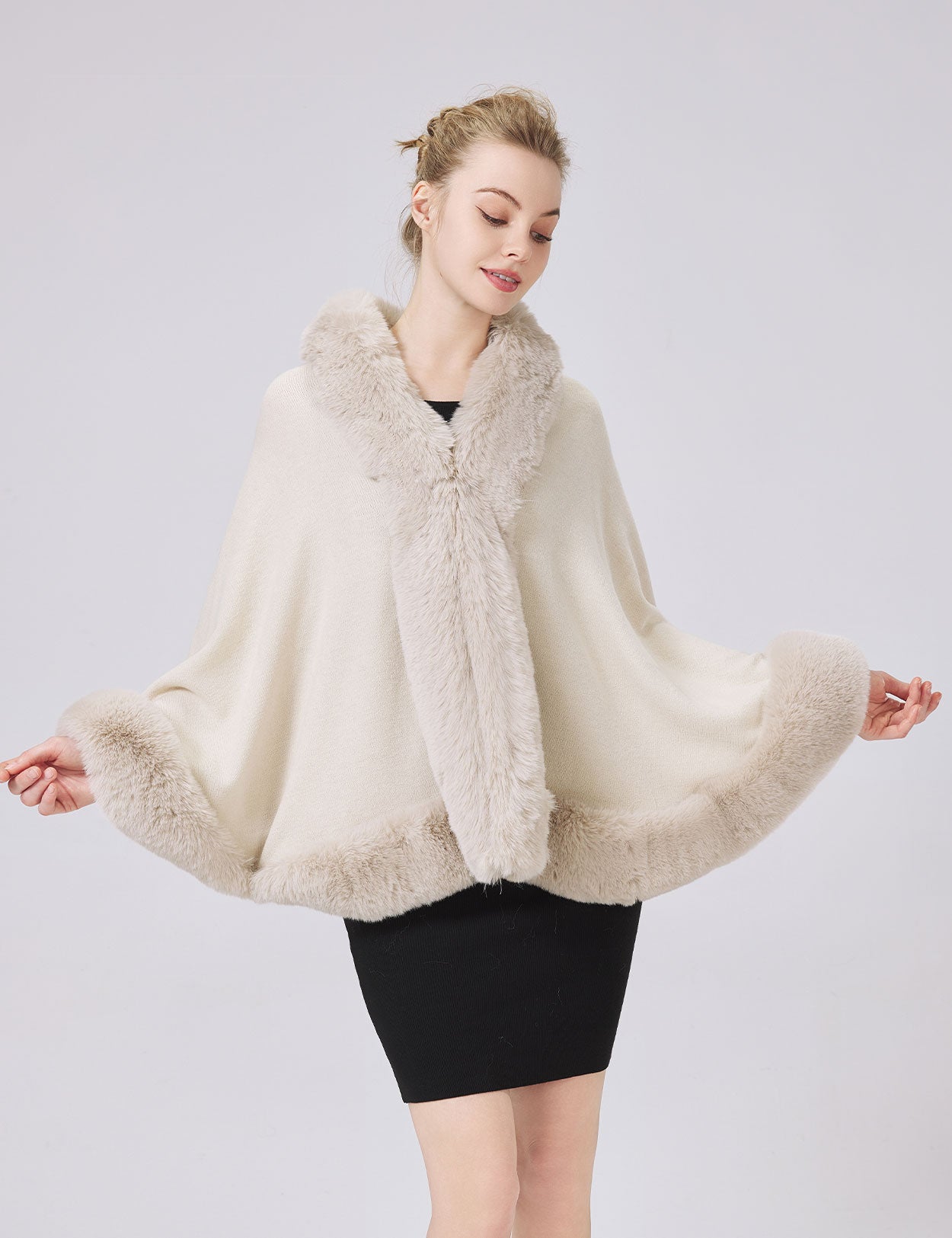 Women's Faux Fur Shawl for Wedding Evening Winter Parties