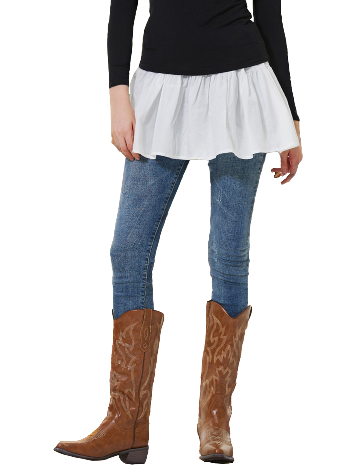 Pure Cotton Mini Underskirt Shirt Extender for Women