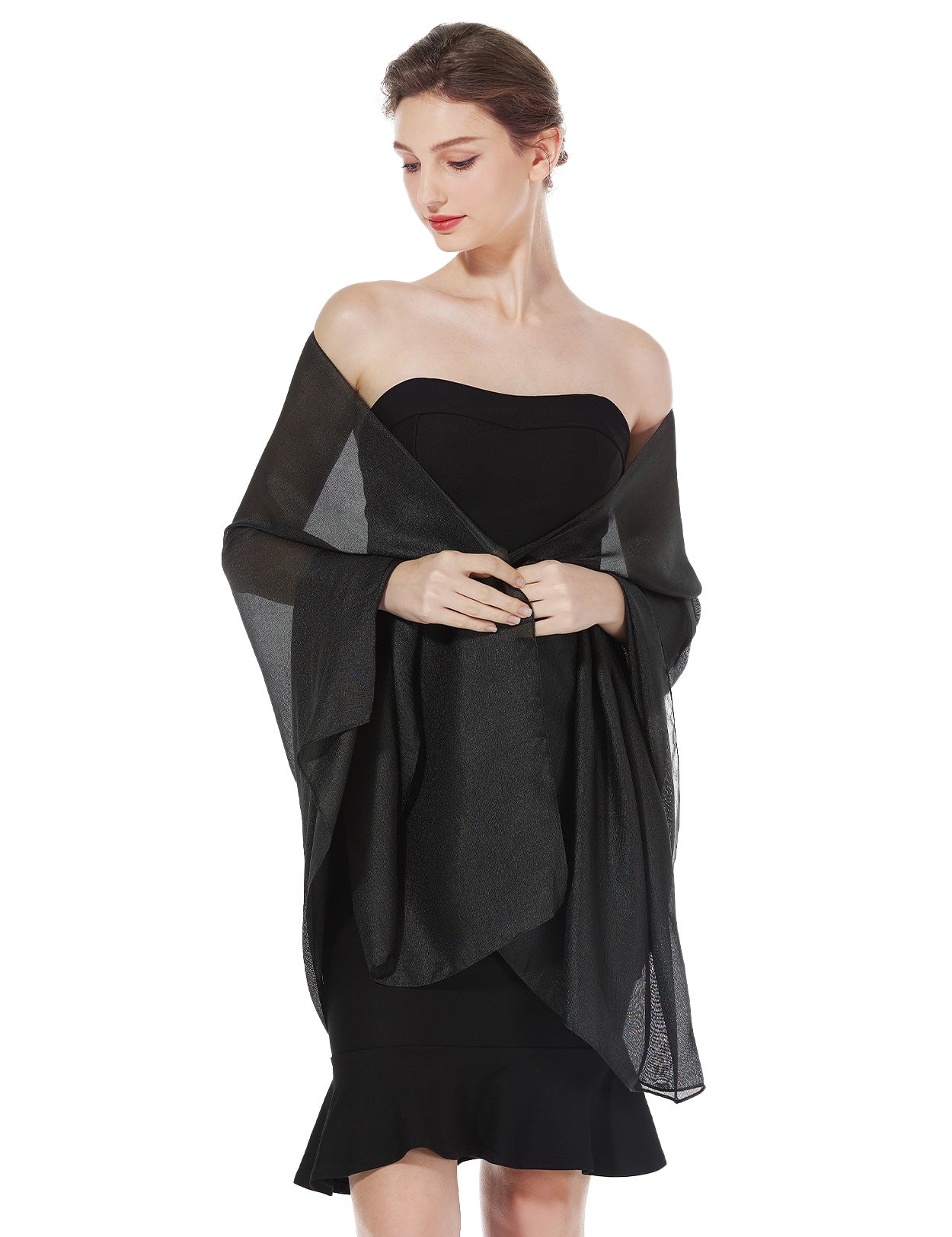 Elegant Silky Scarf for Wedding & Evening Dress, Lightweight Shawl Wrap