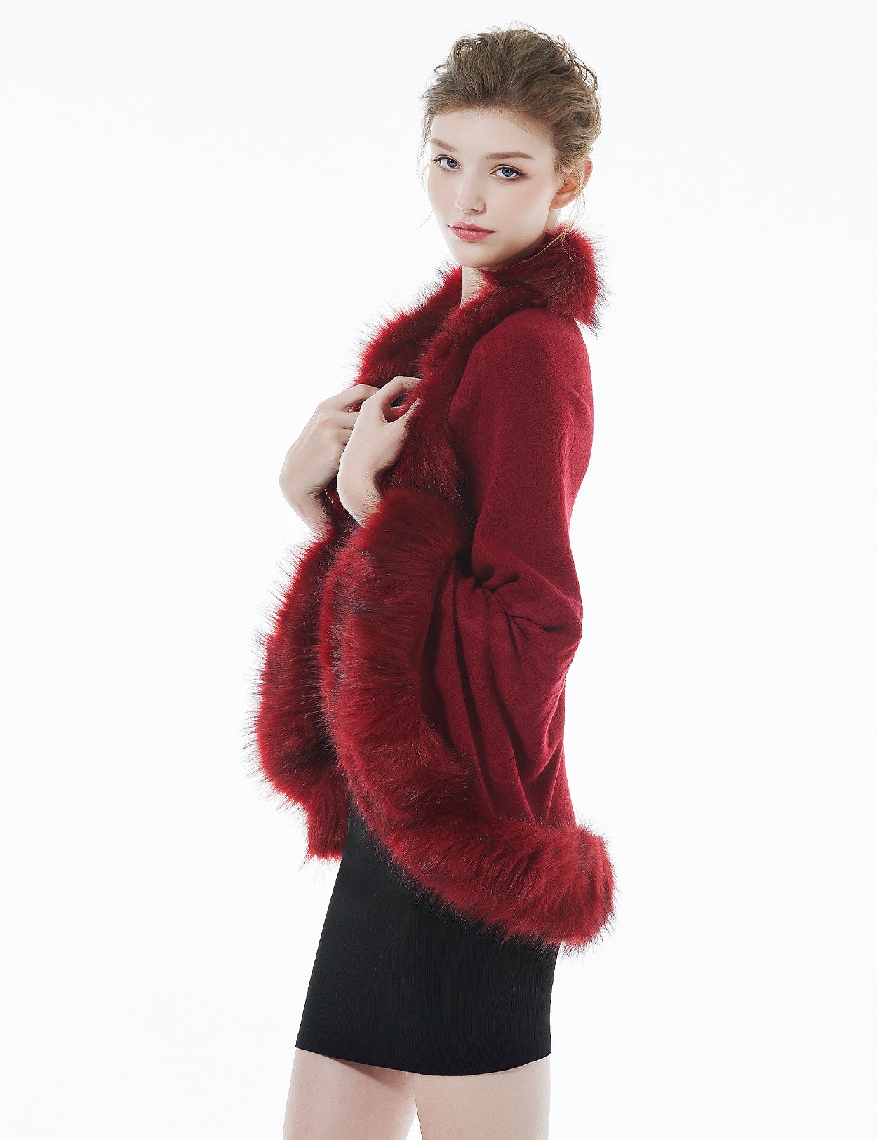 Luxurious Faux Fur Shawl for Winter Wedding Bridal Cape Elegant Wrap