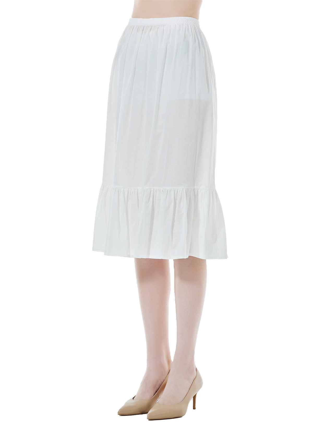 Vintage Cotton Half Slip - Underskirt for Dresses, Comfortable & Breathable (Ivory/Beige/White/Black)
