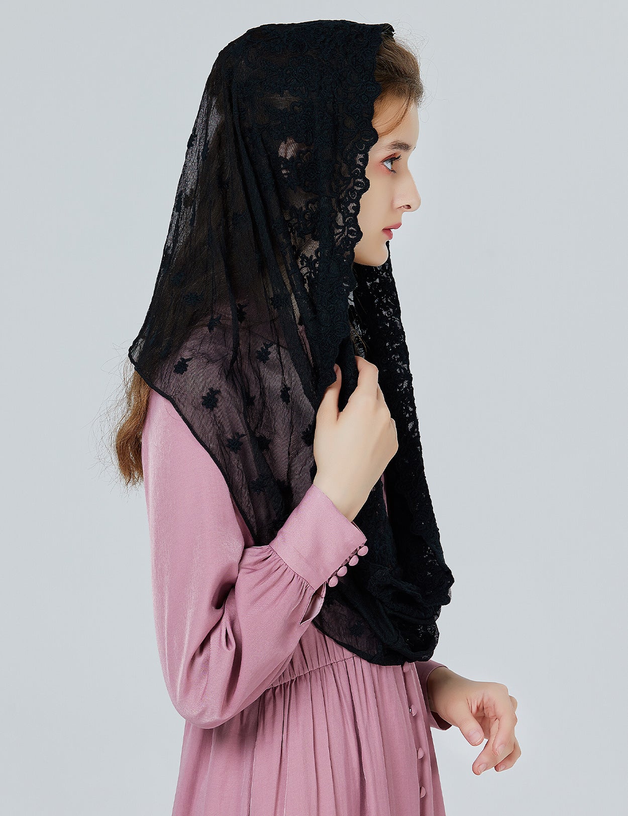 Easter Chapel Veil - Lace Mantilla for Church & Latin Mass