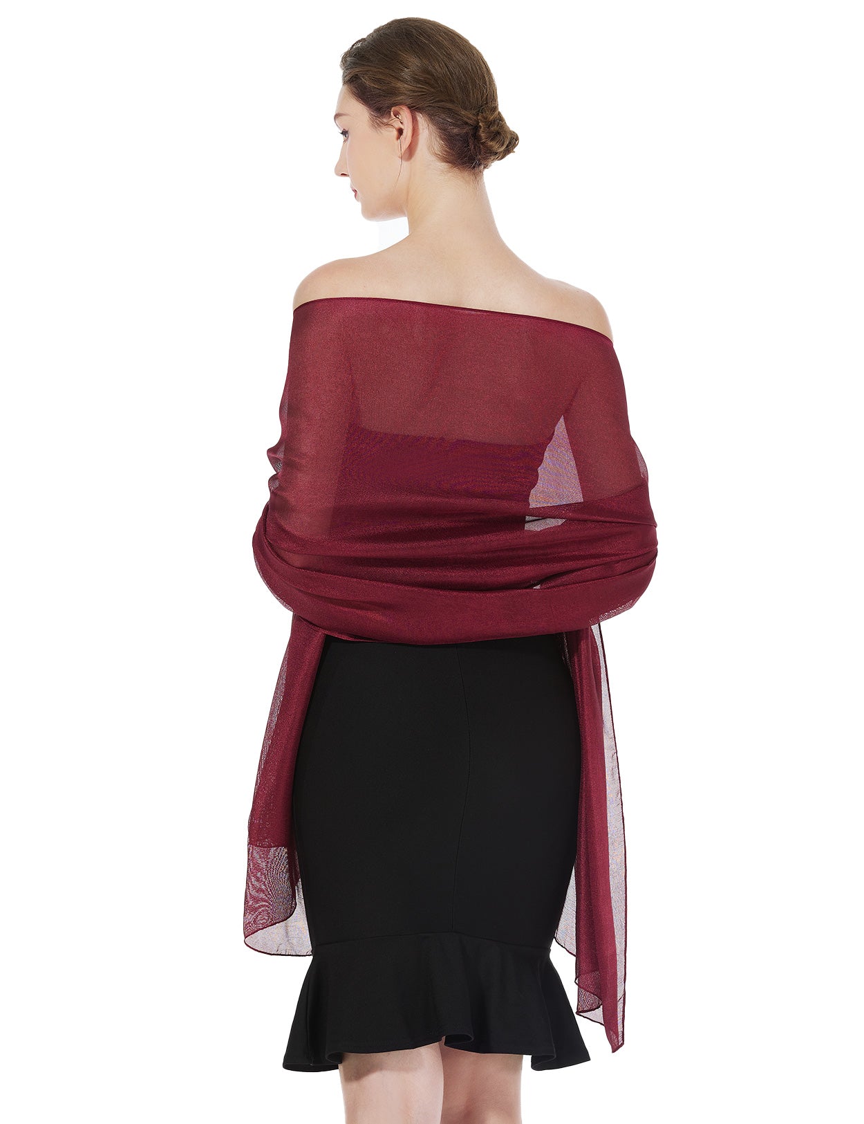Elegant Silky Scarf for Wedding & Evening Dress, Lightweight Shawl Wrap
