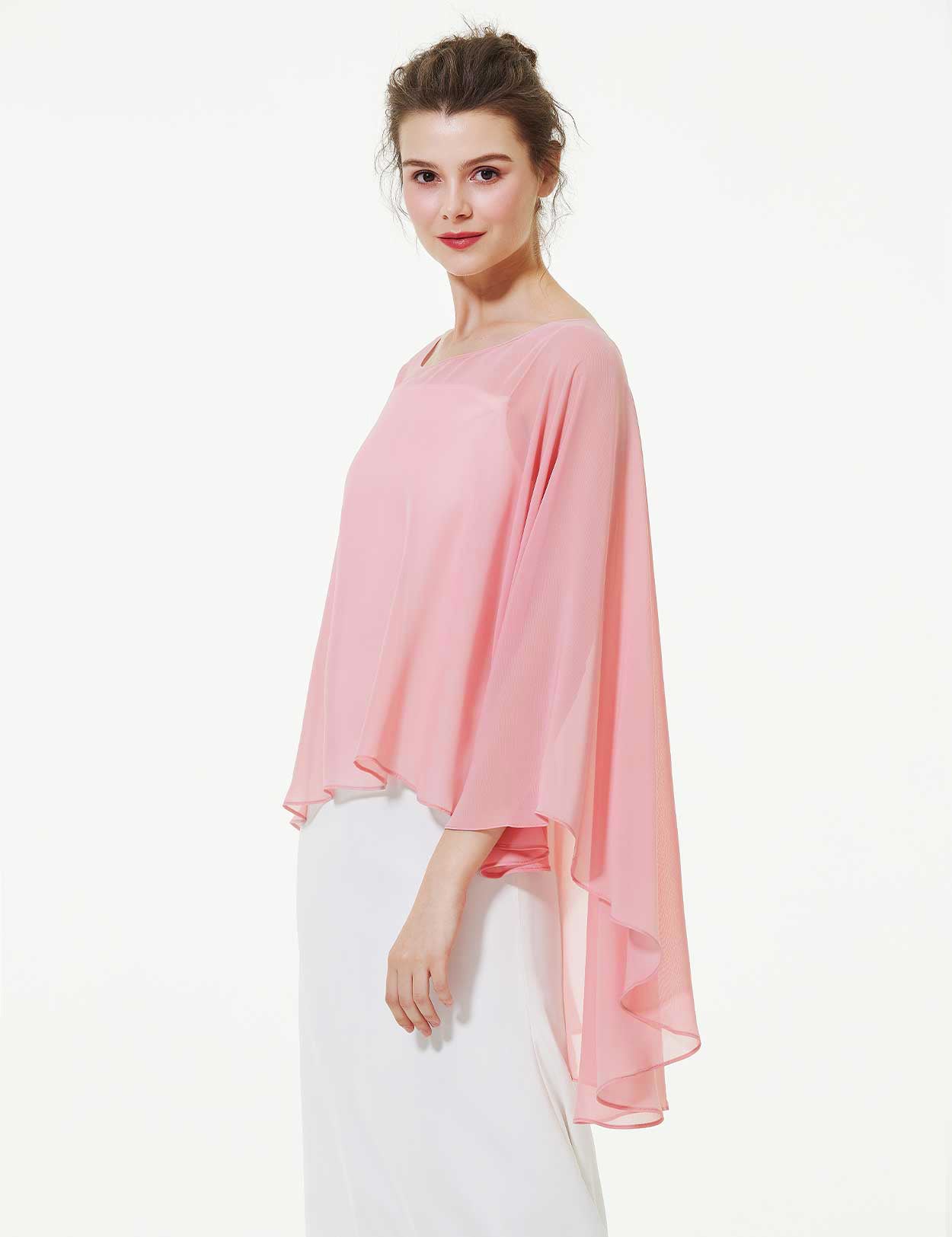 Chiffon Capelet for Women | Fall Wedding Sheer Stole & Evening Cover