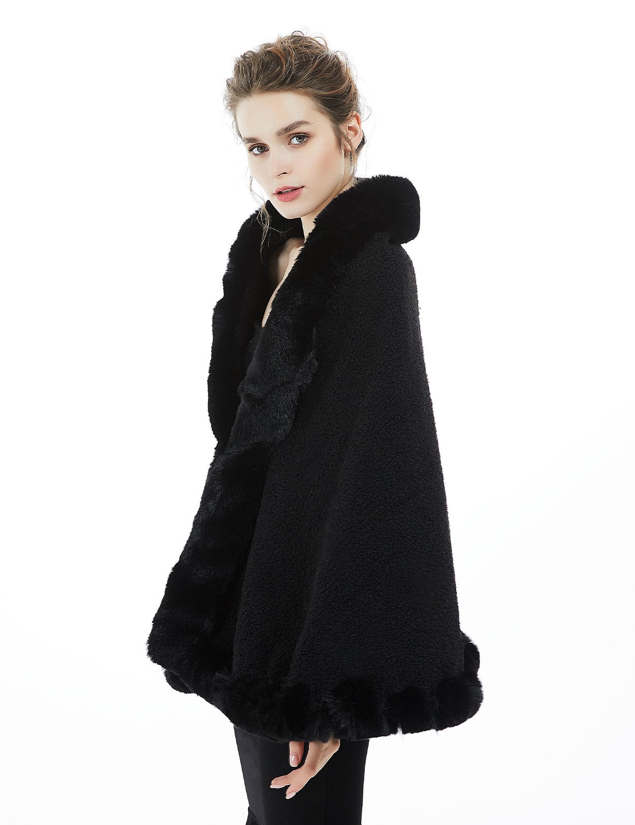 Warm Faux Fur Bridal Shawl for Winter Weddings & Events