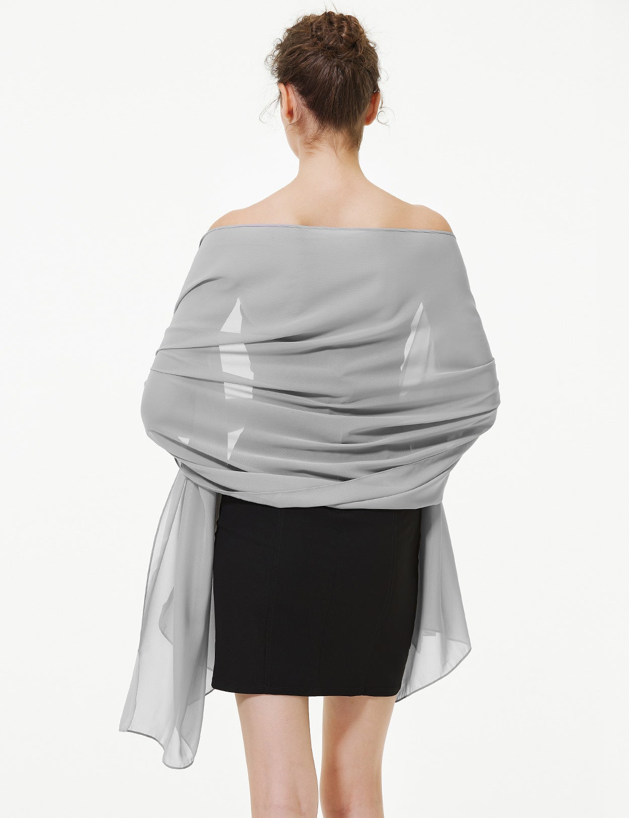 Elegant Chiffon Wedding Shawl for Brides & Evening Dresses (22 Colors)