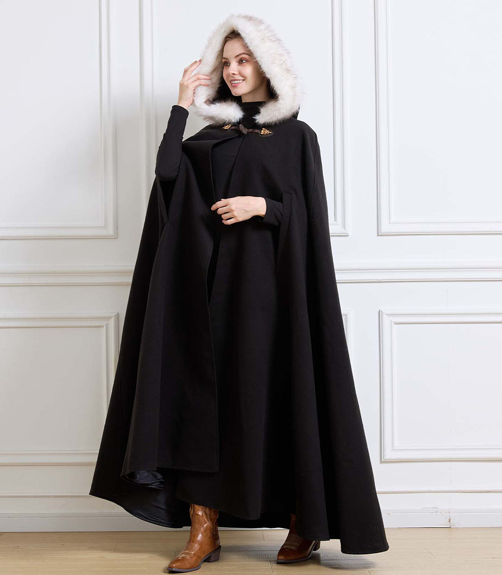 Cape à capuche médiévale pour Castlecore et cosplay gothique