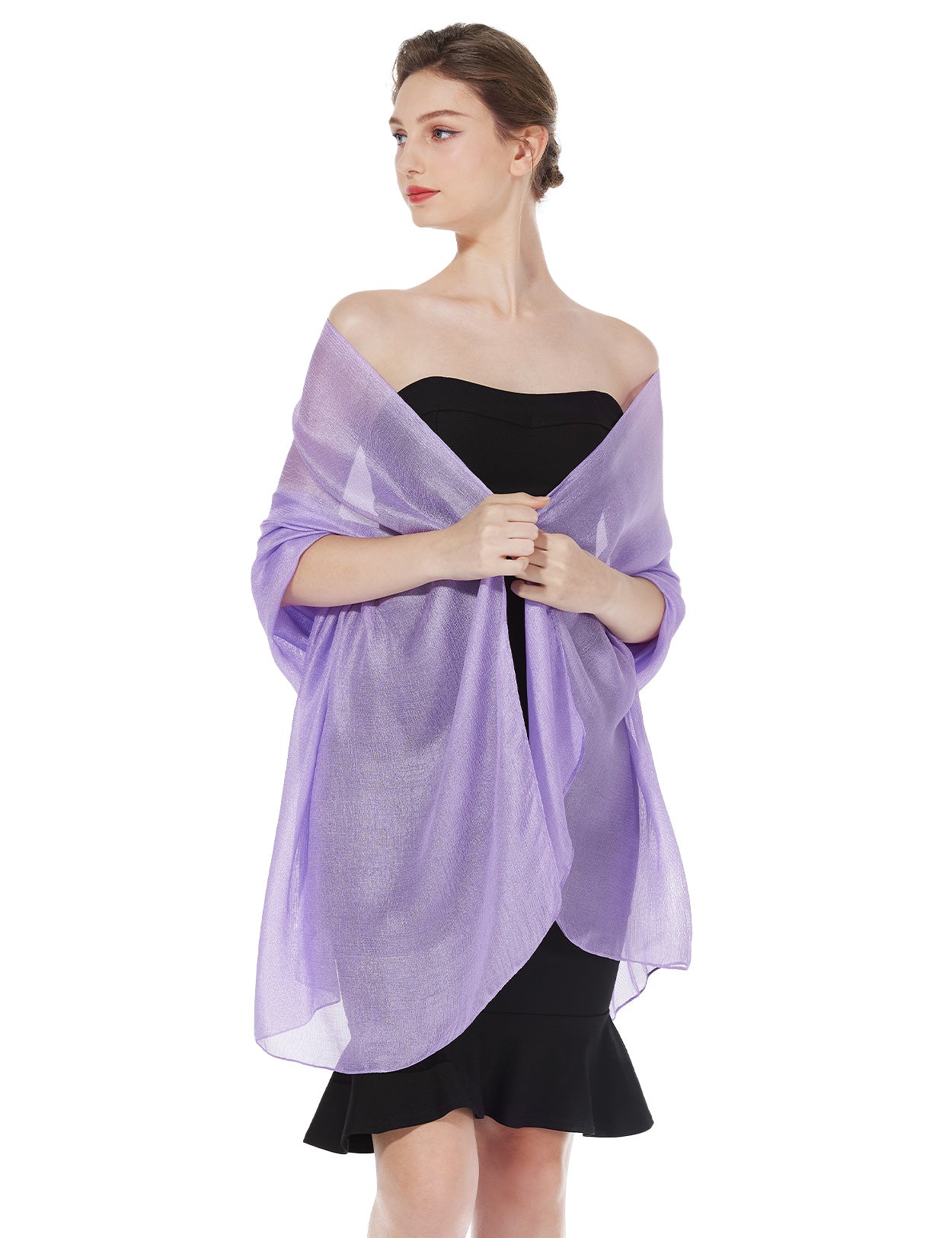 Elegant Silky Scarf for Wedding & Evening Dress, Lightweight Shawl Wrap