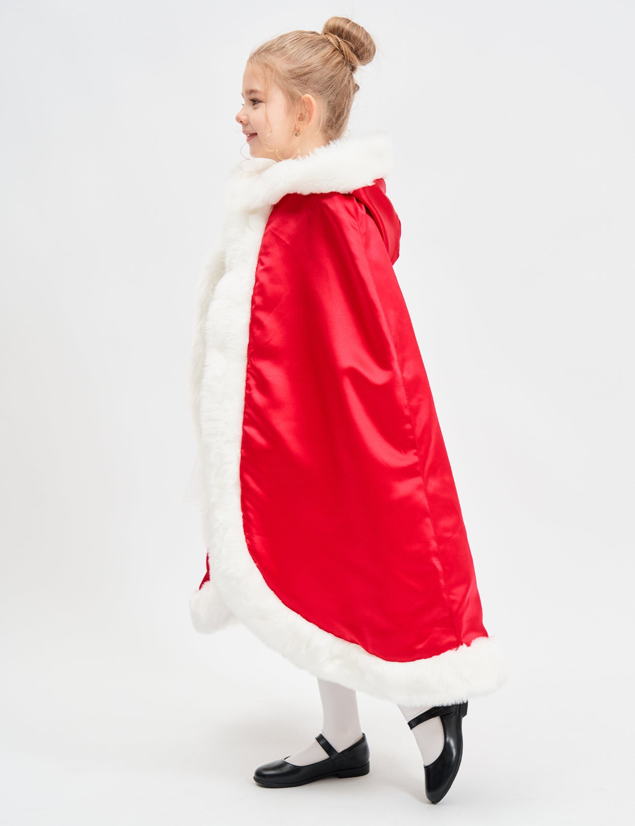 Toddler Fur Cape: Flower Girl & Christmas Hooded Cloak Costume