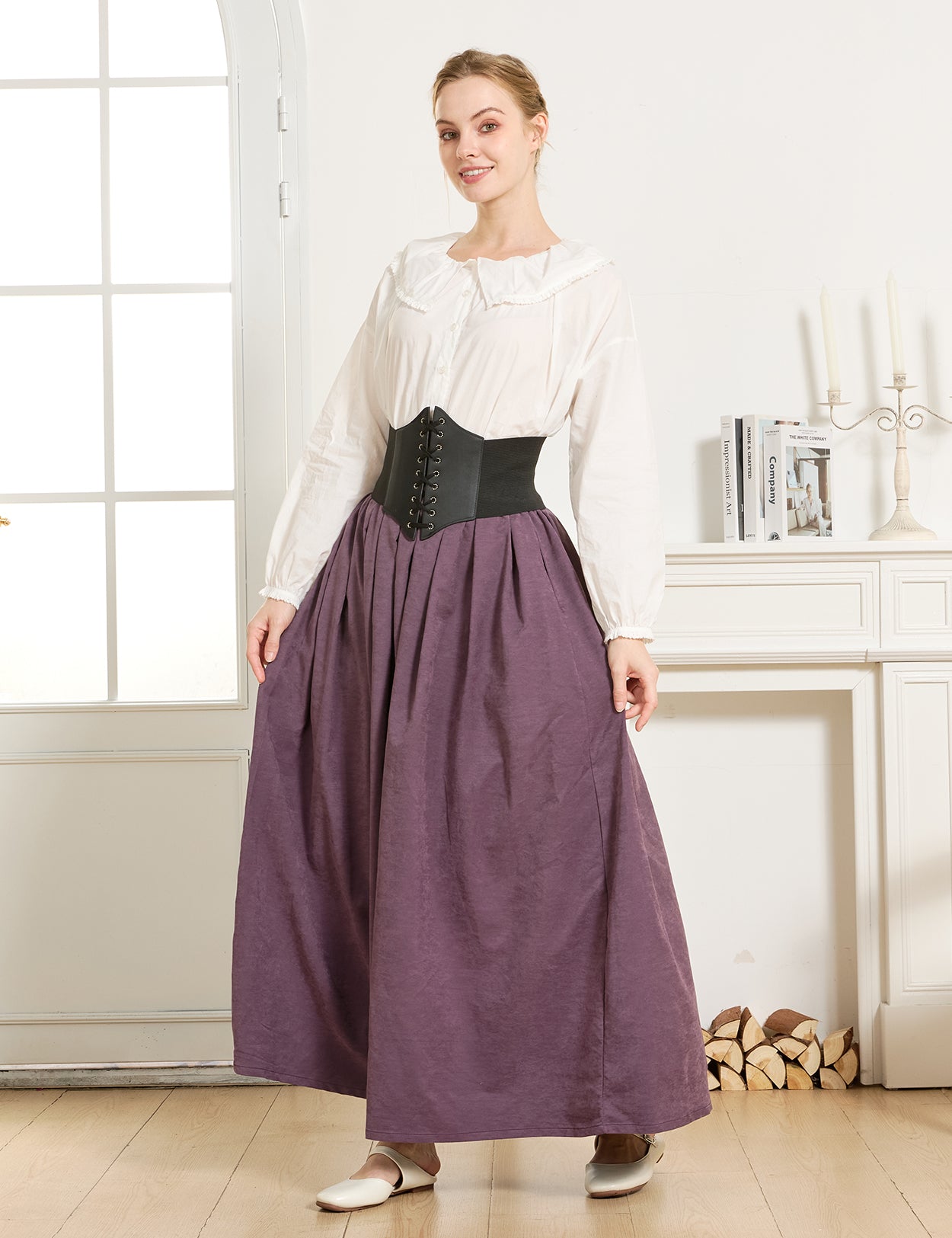 Mittelalterlicher Rock mit Taschen – Elastischer Bund