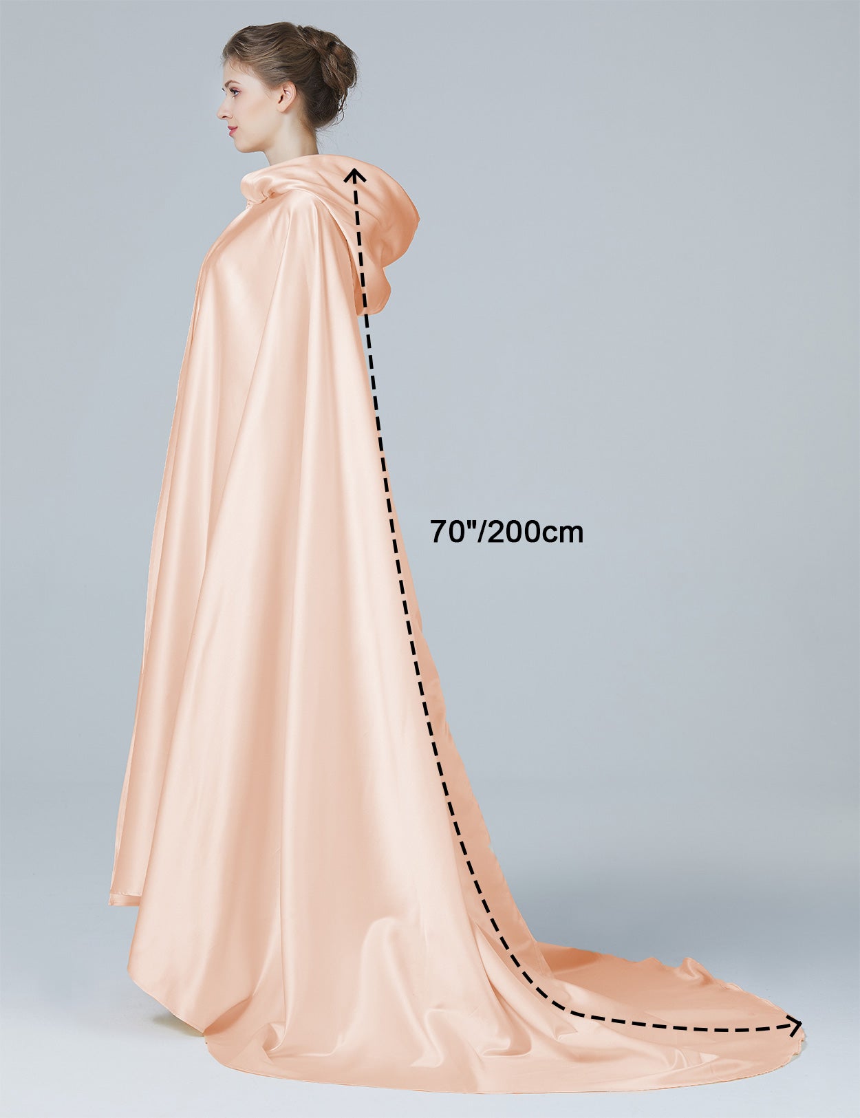 Elegant Wedding Cape with Hood - Full Length Trailing Bridal Poncho