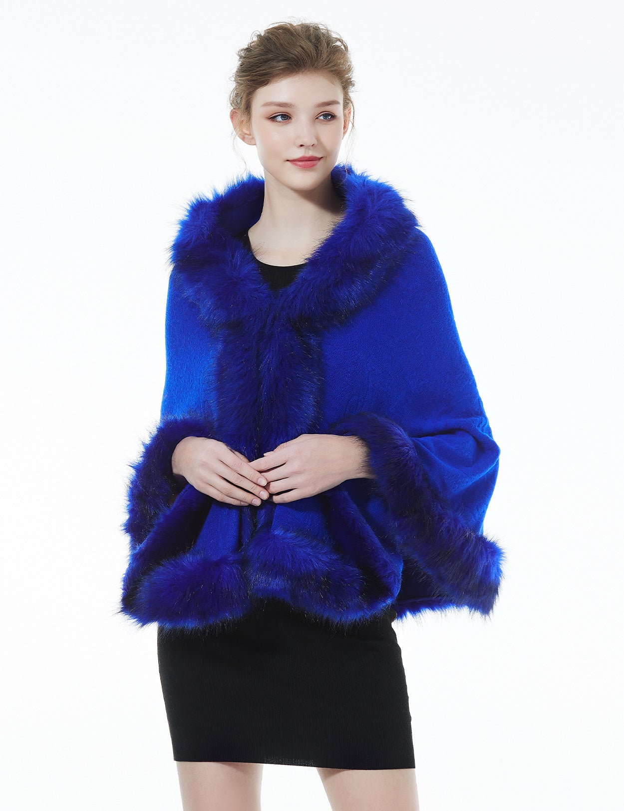 Luxurious Faux Fur Shawl for Winter Wedding Bridal Cape Elegant Wrap