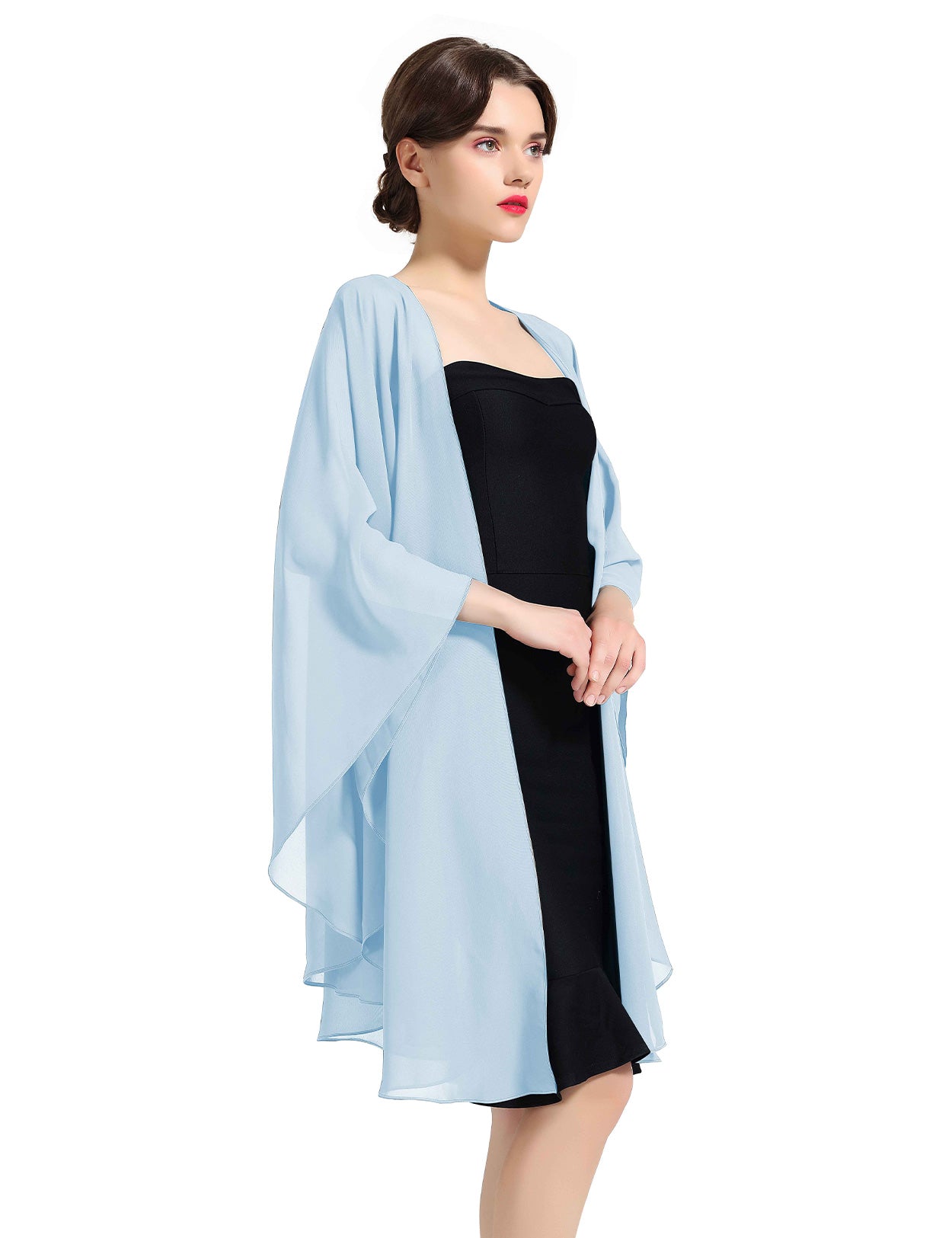 Elegant Chiffon Wedding Shawl - Bridal Evening Scarf Wrap