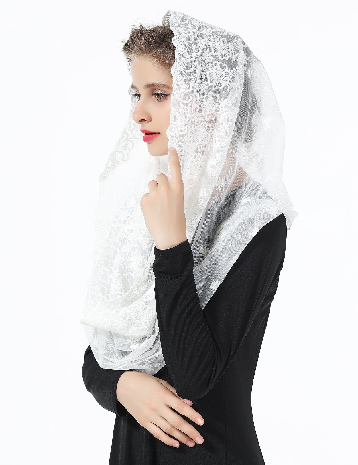 Easter Chapel Veil - Lace Mantilla for Church & Latin Mass