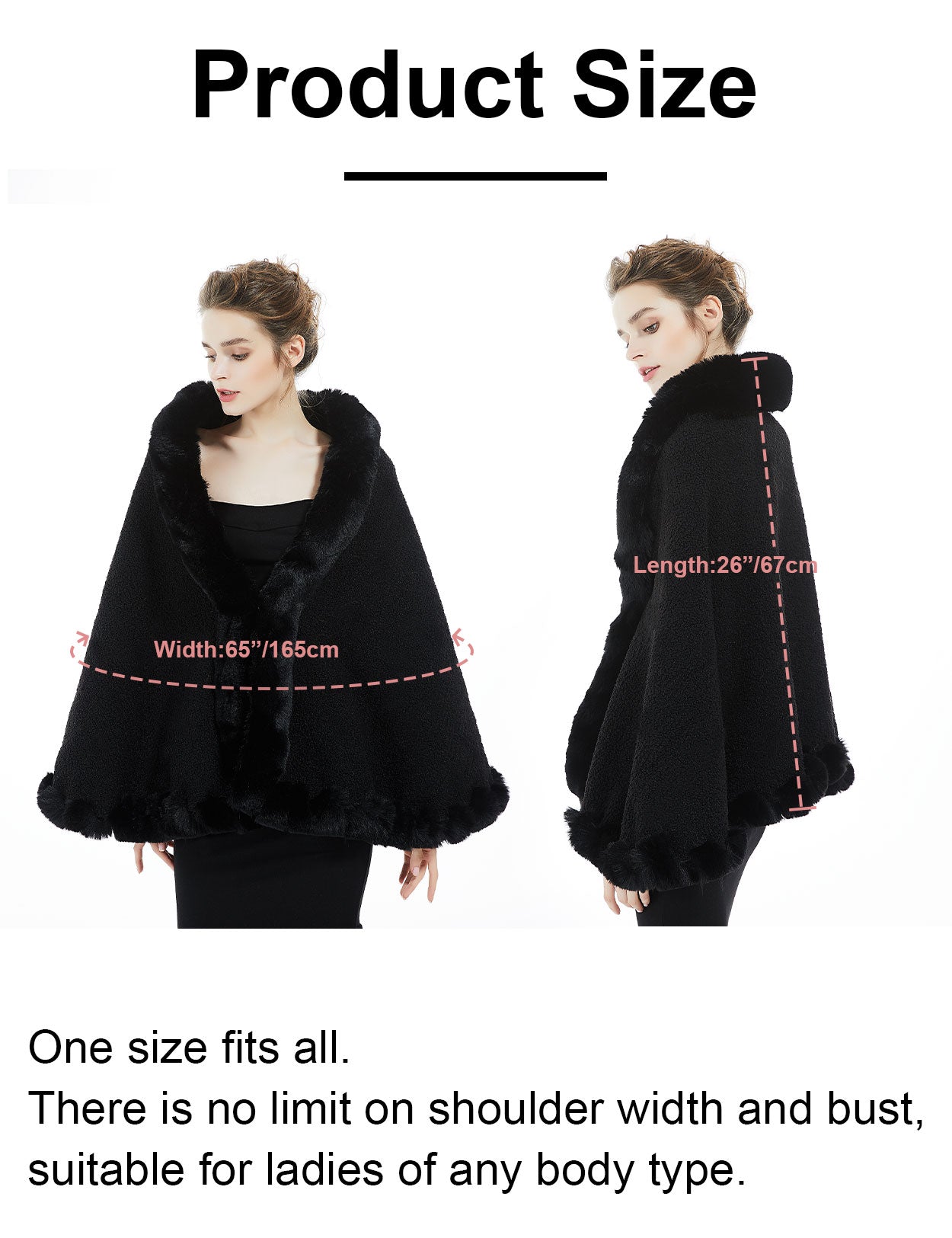 Warm Faux Fur Bridal Shawl for Winter Weddings & Events