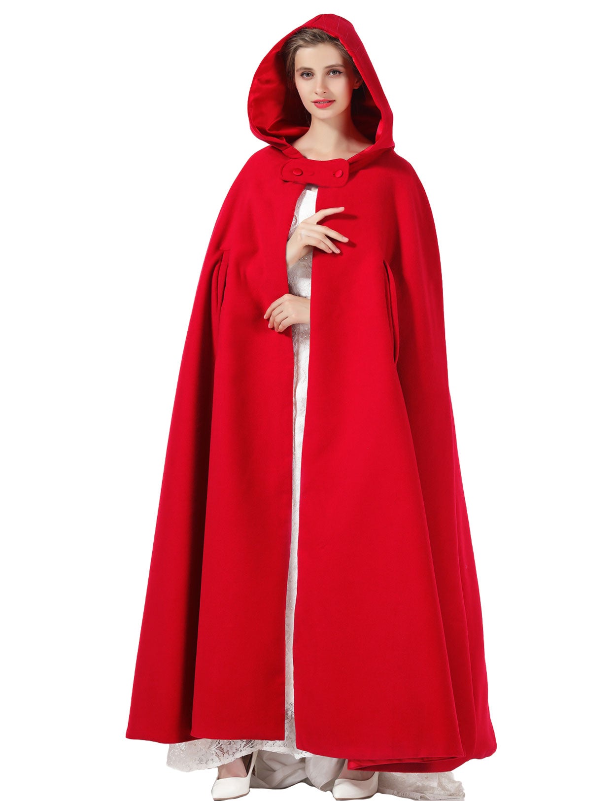 Eleganter Kapuzenumhang für Damen – Hochzeits- und Halloween-Umhang