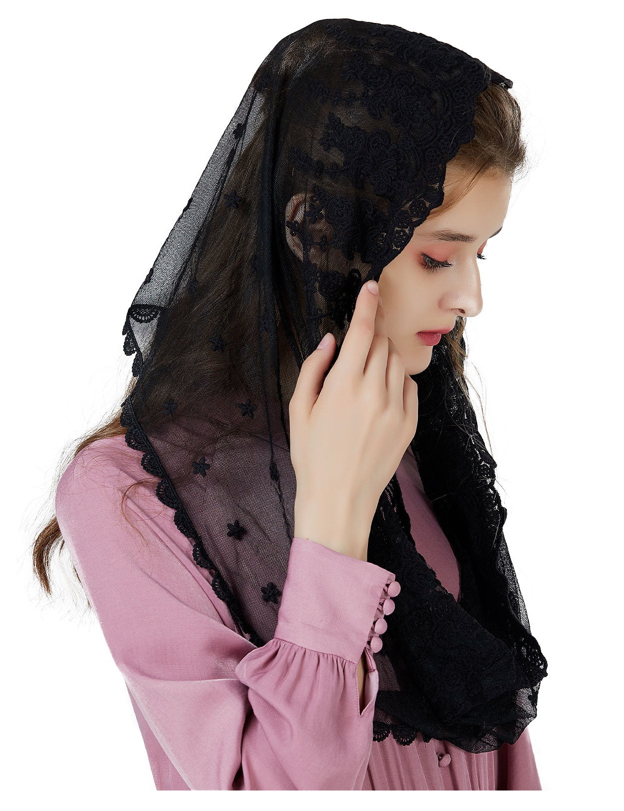 Elegant Catholic Chapel Veil for Church, Wedding & Latin Mass
