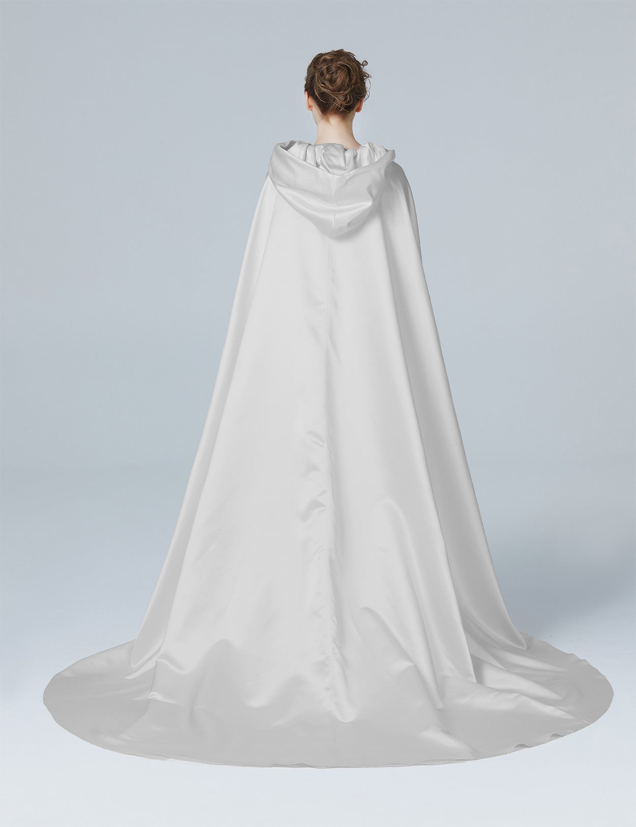 Elegant Wedding Cape with Hood - Full Length Trailing Bridal Poncho